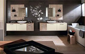 salle de bain avec deux vasques